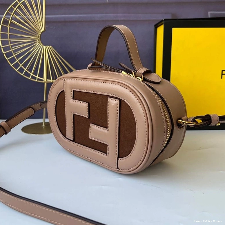 Affordable Camera Grey Case Fendi O'Lock Mini Leather In Calf 0726